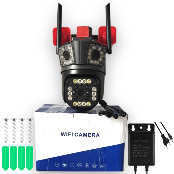 Camera de Supraveghere WiFi 12MP Ultra HD cu Zoom 5X, PTZ Rotire 360°, Vedere Nocturna si Card 32GB