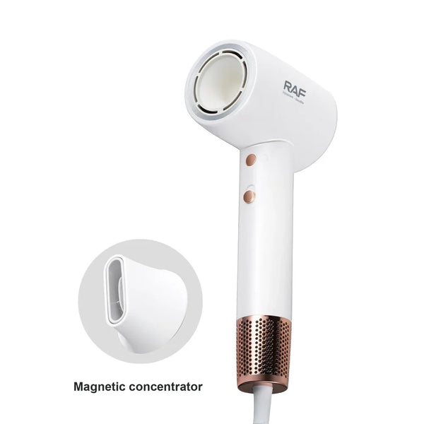 Uscator de par, RAF R423, 1600W, 33.5x16x8cm, 2 viteze si 3 trepte de temperatura, 1 cap magnetic, alb
