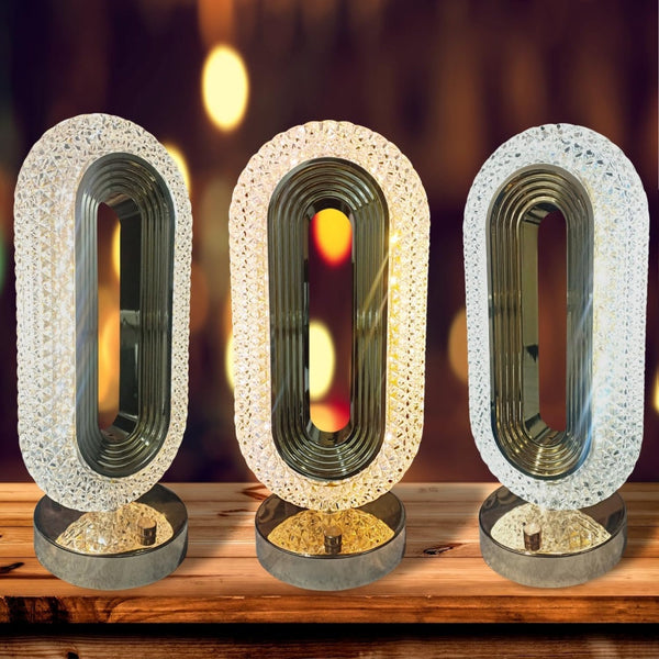 Set 2 x Lampa Diamond Crystal LED cu 3 temperaturi de culoare, alb rece, alb cald, neutru, culoare auriu